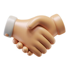 3d rendering handshake icon toon style