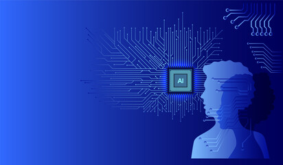 Modern technologies, data exchange processing process.
 A microchip implanted in a person.