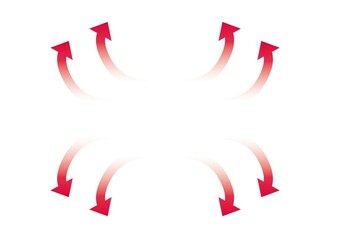 上と下に広がりのある矢印