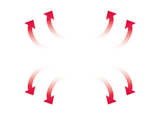 上と下に広がりのある矢印