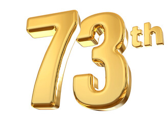 73th Anniversary Gold Number 3D
