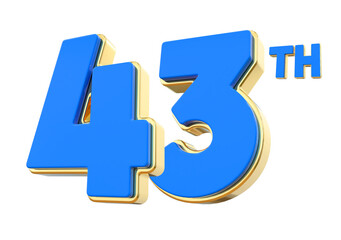 43th Anniversary blue number