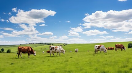 Fototapeta na wymiar meadow cows field