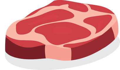 isolated slab of red raw meat