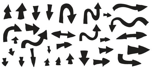 Simple arrow set. Collection of direction pointers signs.