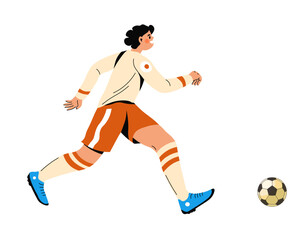 Forward or striker focusing on ball to give pass