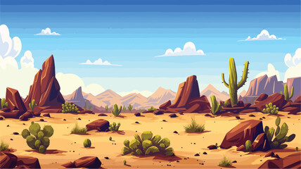 Parallax Desert 2D Background. 2D Desert Game