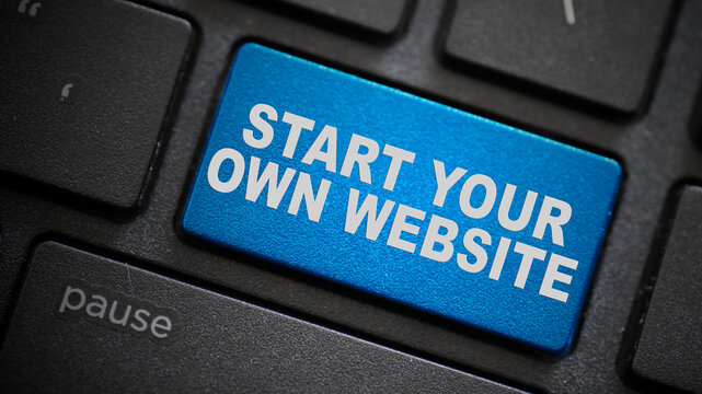 Start your own website text button on keyboard