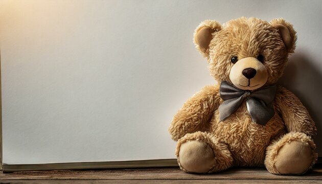 teddy bear sitting with message board