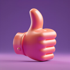 3d rendering thumbs up icon toon style