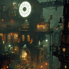 In the heart of a steampunk city a spirit whispers through the machinery
