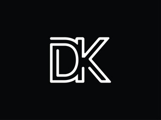 Dk modern letter mark logo design vector. creative dk word mark logo  - obrazy, fototapety, plakaty