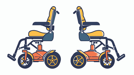 Fototapeta na wymiar Propelled electric wheelchair icon outline.