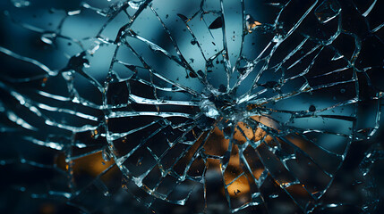 Close-up image of broken glass