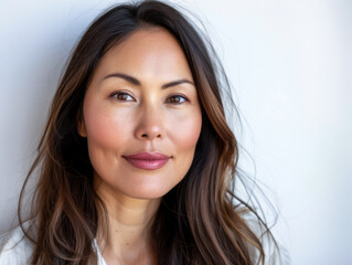 Naklejka premium Asian businesswoman portrait with a white copy space background