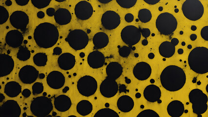 Yellow spray pattern on grunge background