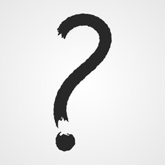 Vector illustration of a question mark made with artistic brush - obrazy, fototapety, plakaty