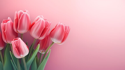 Women's Day, Valentine's Day, Mother's Day background concept, empty floral background with copy space
