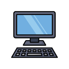 desktop computer icon vector design template simple and clean