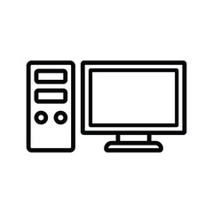 desktop computer icon vector design template simple and clean