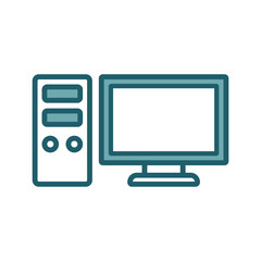 desktop computer icon vector design template simple and clean