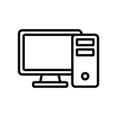 desktop computer icon vector design template simple and clean