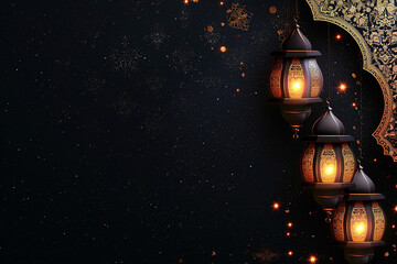 Fototapeta premium ramadan Kareem, Ramadan crescent moon, Eid Mubarak Islamic festival social media banner and Eid Mubarak Post Template, islam 