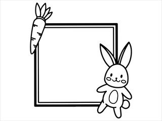 Easter Eggs and Bunnies Frame Background
