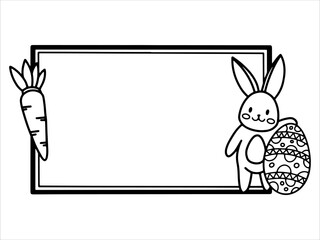 Frame Background Easter Egg and Bunny
