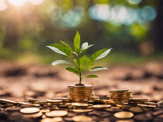 Coins growing tree