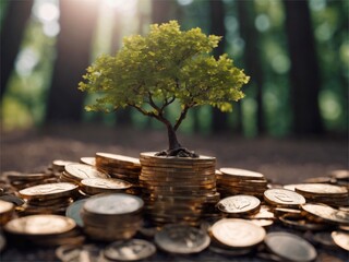 Coins growing tree