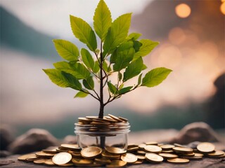 Coins growing tree