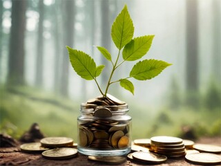 Coins growing tree