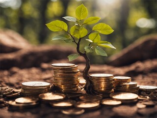 Coins growing tree