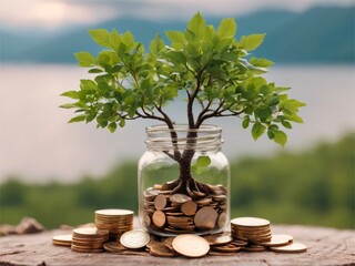 Coins growing tree