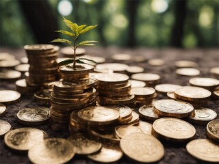 Coins growing tree