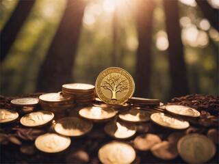 Coins growing tree