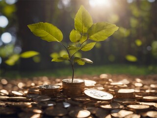 Coins growing tree