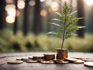 Coins growing tree