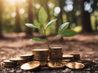 Coins growing tree