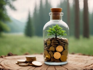 Coins growing tree