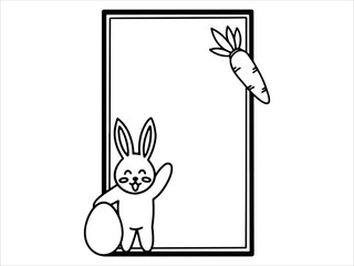 Eater Background with Cute Rabbit Frame
