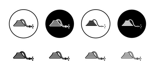Hose vector icon set collection. Hose Outline flat Icon.