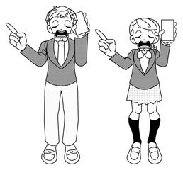 リアクションする学生