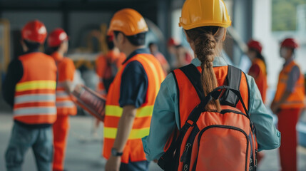 Volunteers organizing a disaster response training exercise to prepare for emergencies and natural disasters, with dynamic and dramatic composition, with copy space