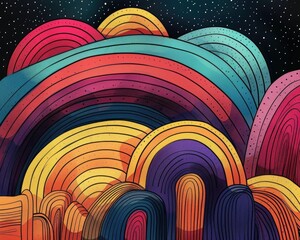 Cartoon rainbow art 