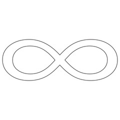 infinity symbol black - simple with discontinuation - isolated - vector