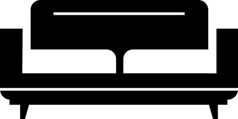 Sofa, couch icon in fill style. Filled sign and full pictogram isolated on transparent background. Furniture symbol illustration. Pixel perfect vector for website design and mobile, app development.