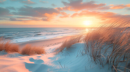 Pensacola beach sunrise landscape background nature sea ocean, generativea ai - obrazy, fototapety, plakaty