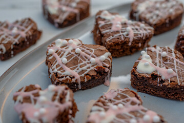 Chocolate Heart Shaped Brownie Cake